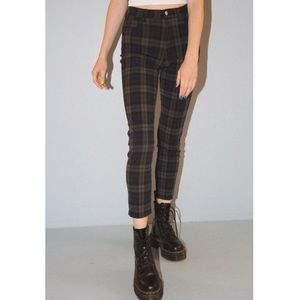 Brandy Melville green plaid Jane pants